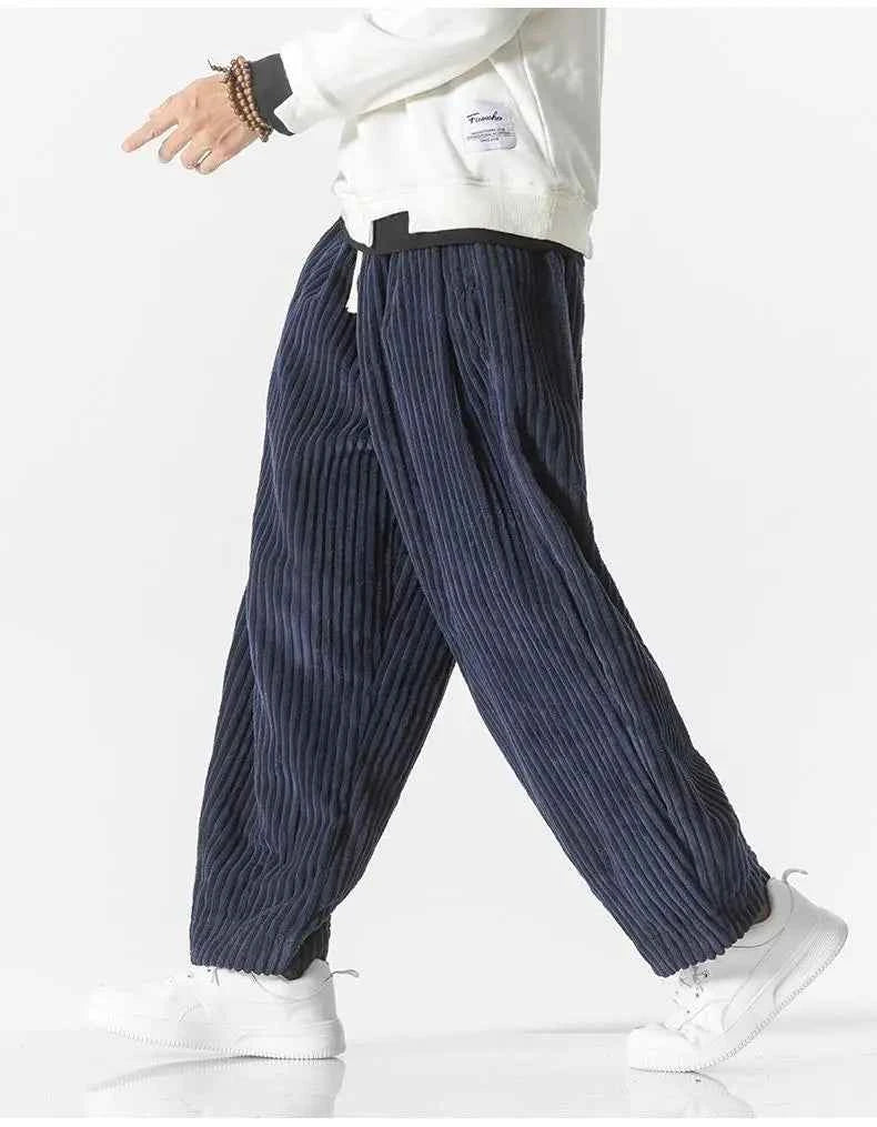 Men's Relaxed Fit Ribbed Knit Joggers with Elastic Waistband