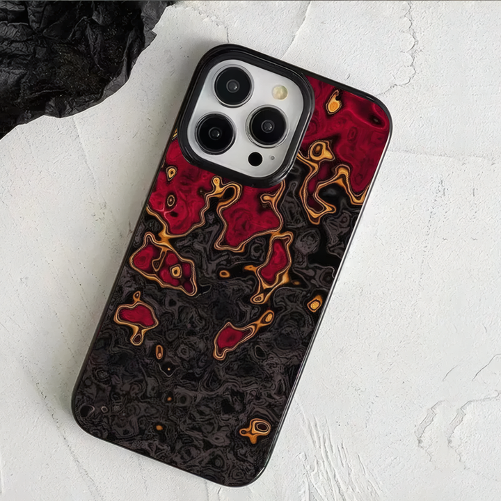 Stylish Black and Red Ripple Design Phone Case