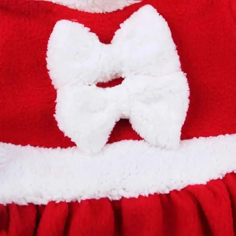 Halloween's Red Santa Claus Costume for Girls - Dress and Hat Set