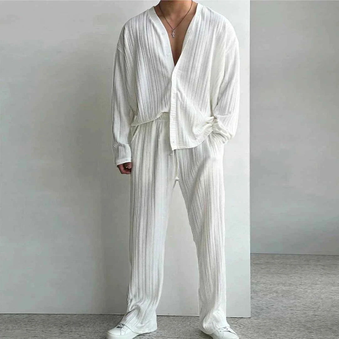 Men's Relaxed Linen Set – Breathable Two‑Piece Outfit for Comfort White