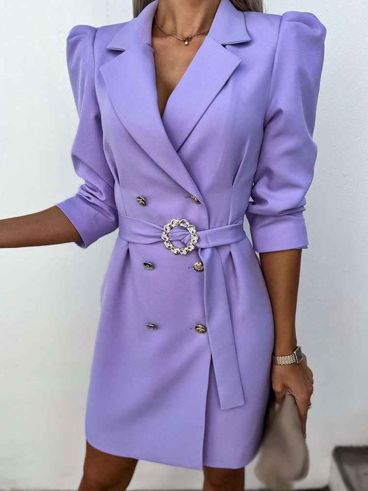 Women's Elegant & Versatile Blazer Dress – Stylish Design Purple