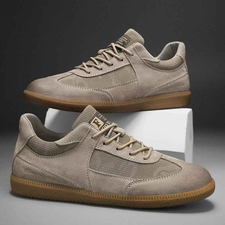 Shawn | Men's Low Top Lace-Up Casual Sneakers Beige
