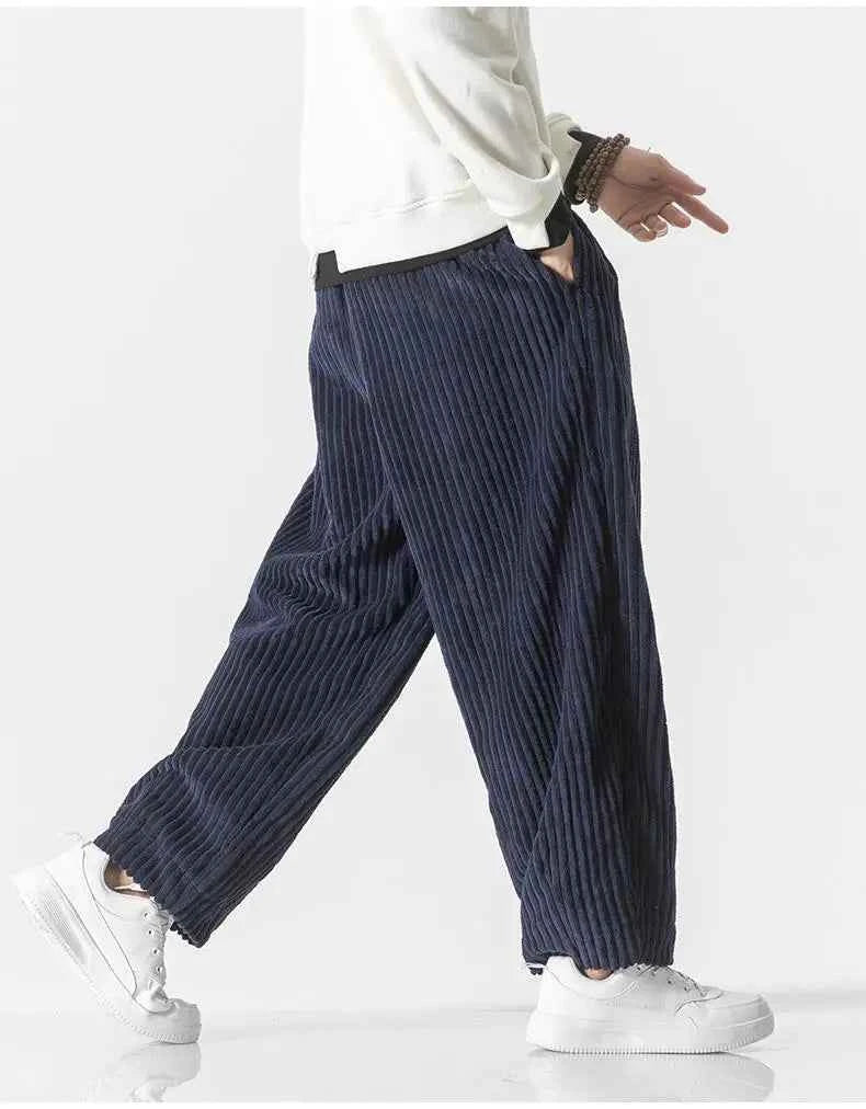 Men's Relaxed Fit Ribbed Knit Joggers with Elastic Waistband