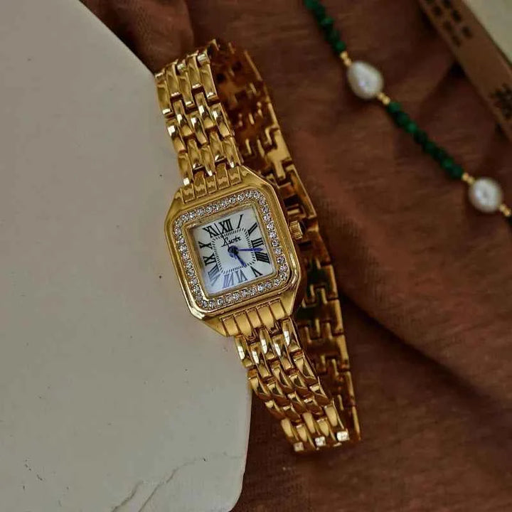 Elegant Crown Design Wrist Watch for Women
