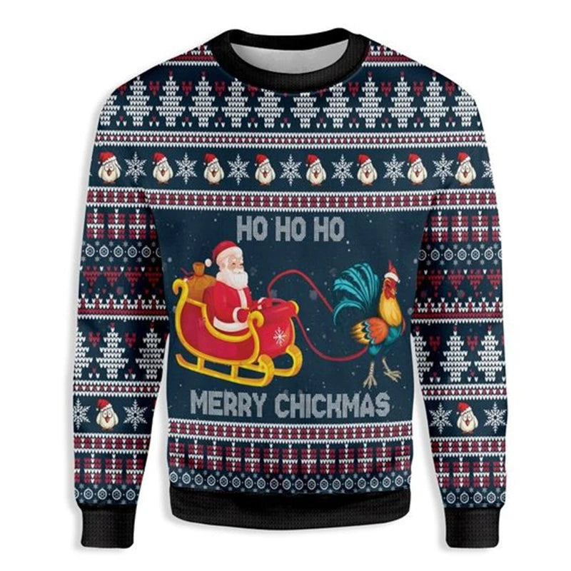 Sjov julesweater med julemandsmotiv til mænd - afslappet pullover