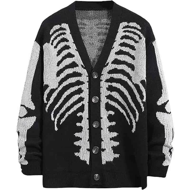 Men's Skeletal Knit Cardigan
