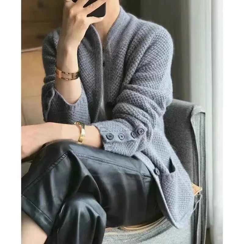 Women's Half-Neck Cardigan - Elara Style