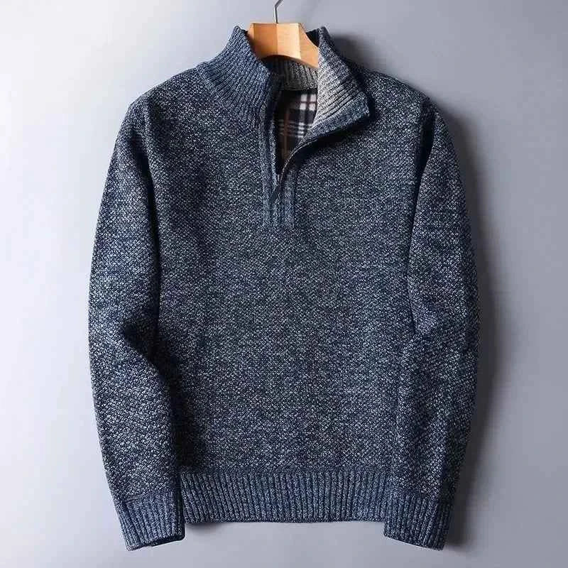 Men's Quarter Zip Knit Sweater