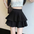 Women's Mini Skirt with Layered Pleats