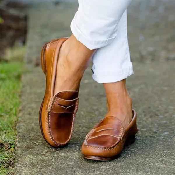 Womens Slip-On Classic Penny Loafers Brown