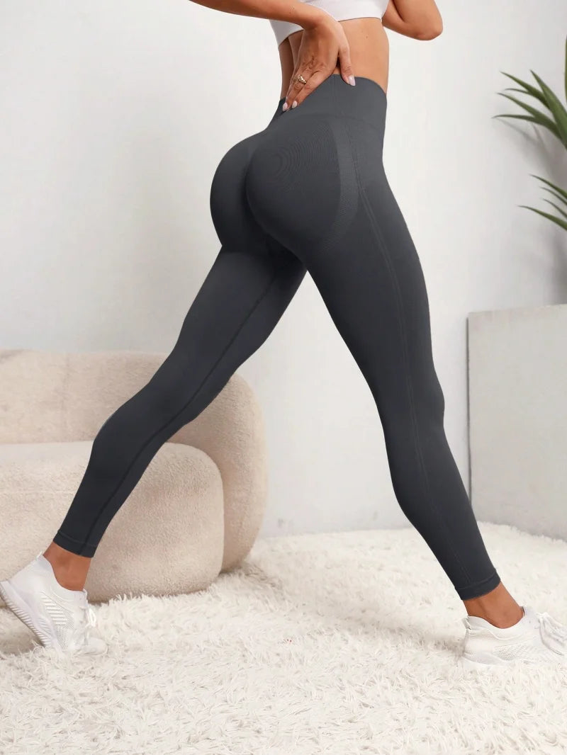 Women's High Waist Seamless Hip Lifting Yoga Leggings for Fitness Dark gray
