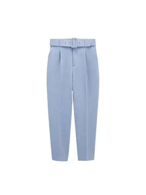 Women's Tailored Blazer and High Waist Trouser Suit Set
