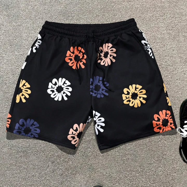 Trendy herre-casual hurtigtørrende oversized denimshorts med slidmærker til stranden