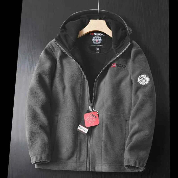 Men's Thick Wool Hooded Jacket Gray