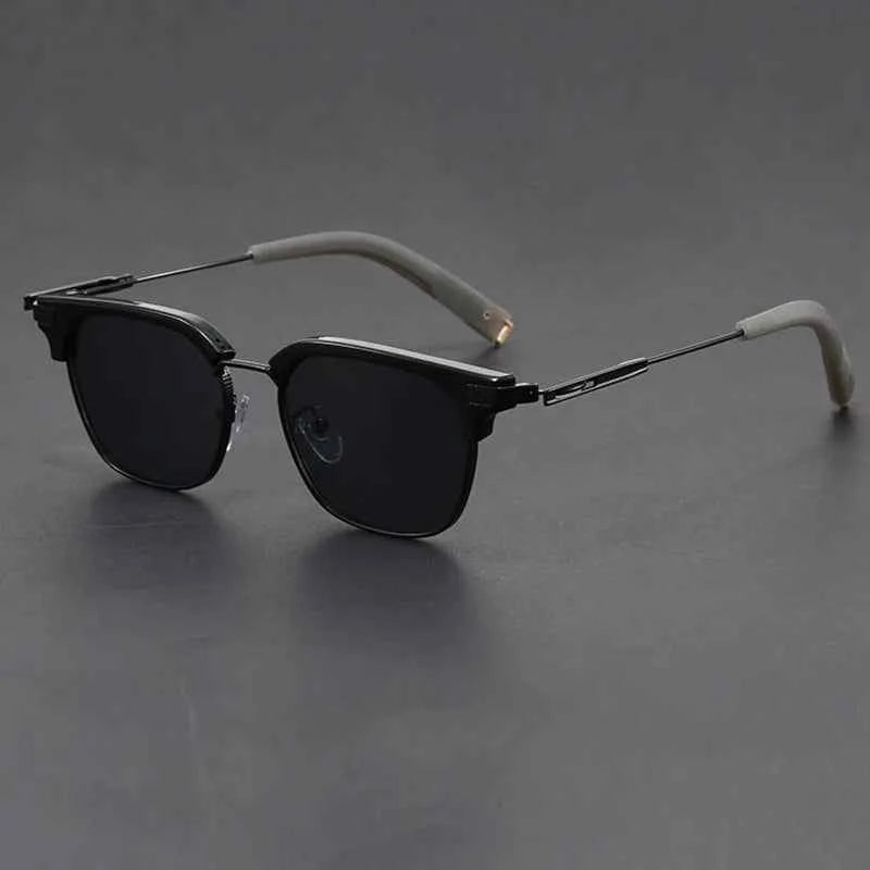 Stylish Clubmaster Sunglasses in Grey Onyx Black