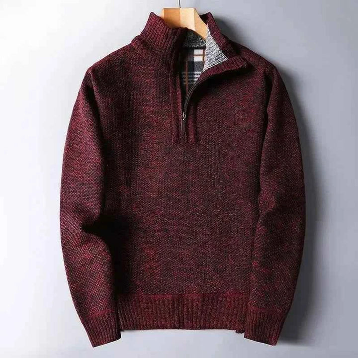 Men's Quarter Zip Knit Sweater