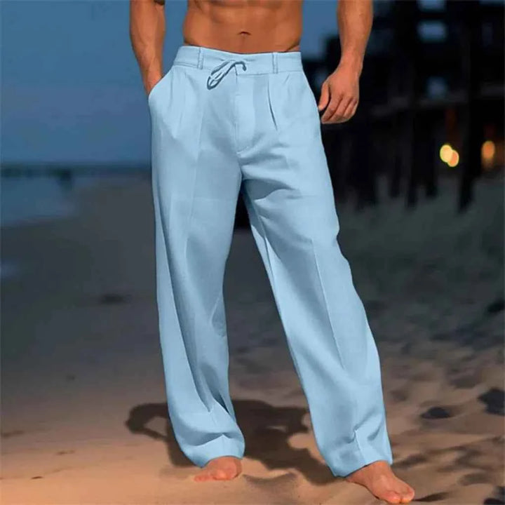 Men's Stylish Summer Linen Pants Blue