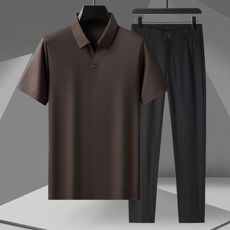 Premium Rayon Polo Set Brown