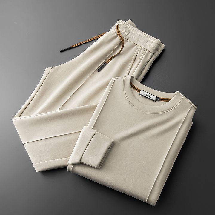 Cotton-Silk Blend Set Khaki