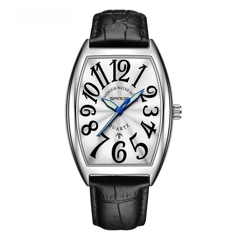 Elegant Art Deco Style Watch Black Silver