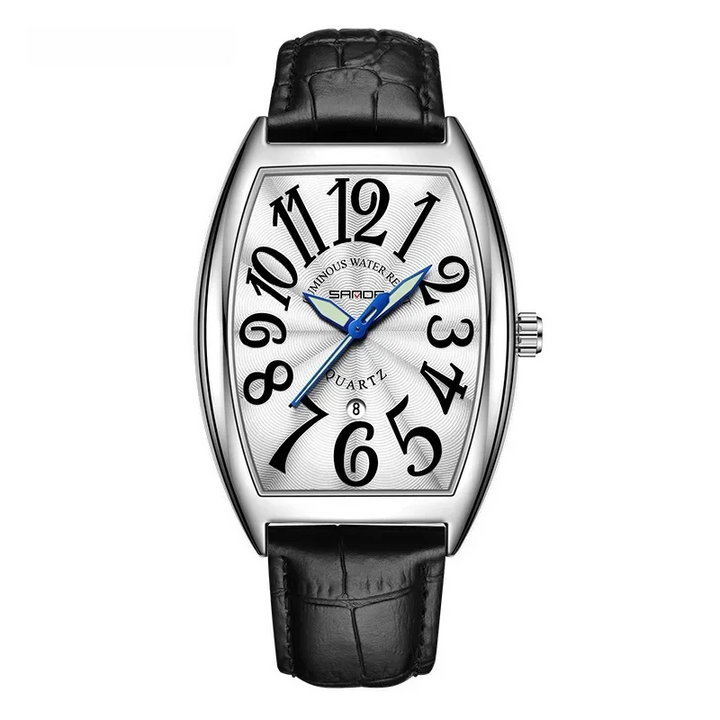 Elegant Art Deco Style Watch Black Silver