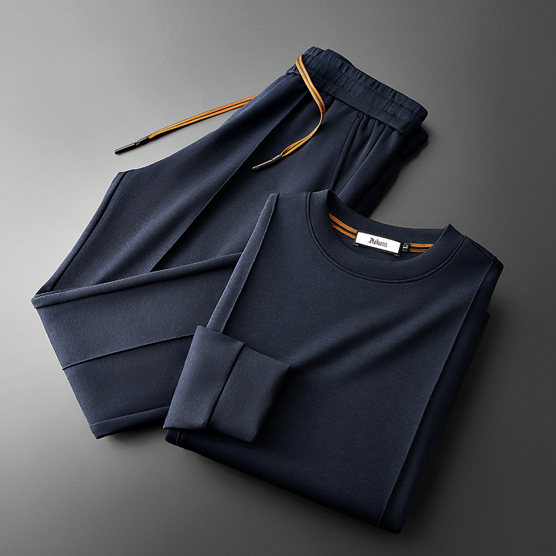 Cotton-Silk Blend Set Navy