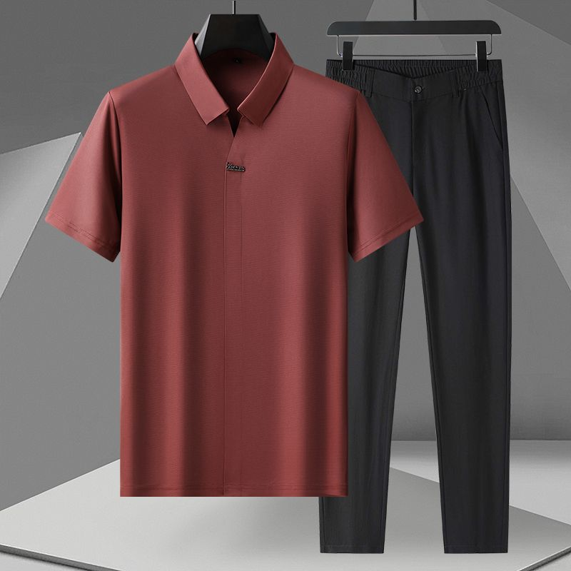 Premium Rayon Polo Set Red
