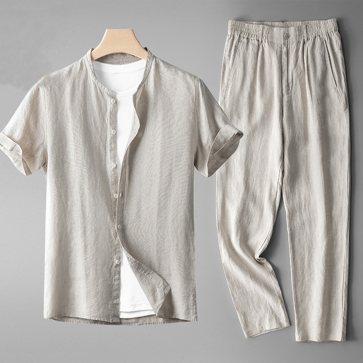 Premium Linen Bedding Set Oatmeal