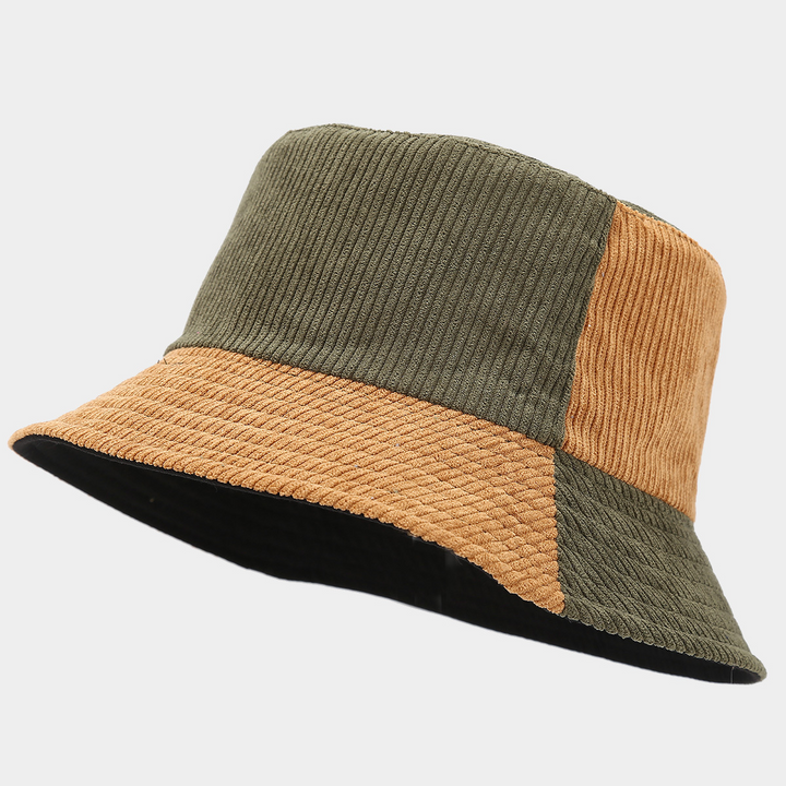 Stylish Corduroy Bucket Hat with Patches