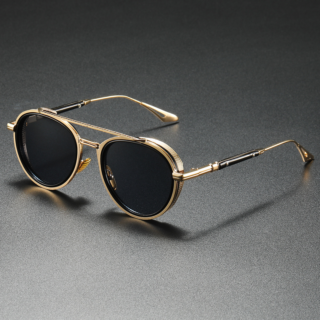 Vintage-Inspired Retro Sunglasses Gold Black