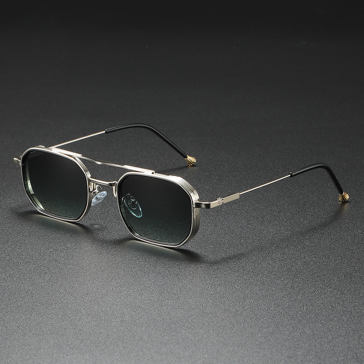Polarized Navigator Sunglasses for Ultimate UV Protection Silver Green