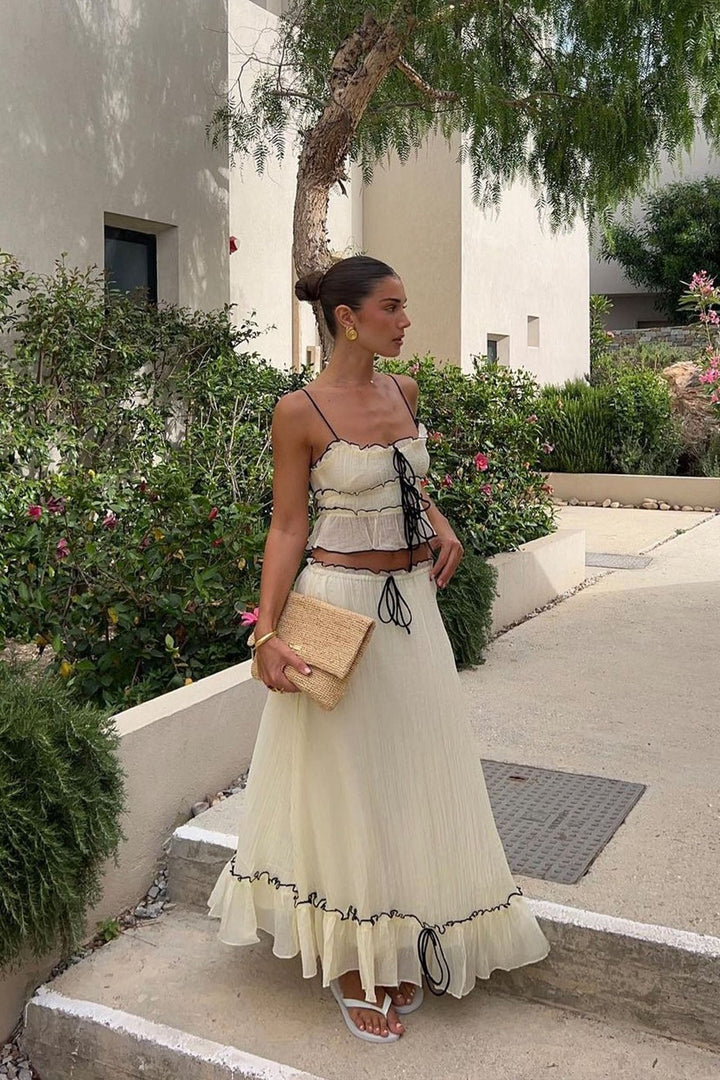 Cianna | Women's Two-Piece Summer Outfit – Top and Long Skirt