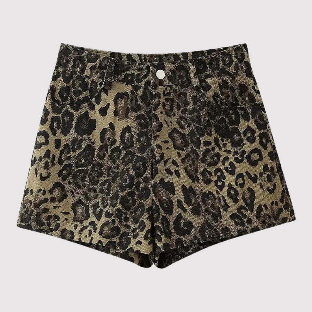 Izana | Women's Stretchy Leopard Print Shorts Leopard Print