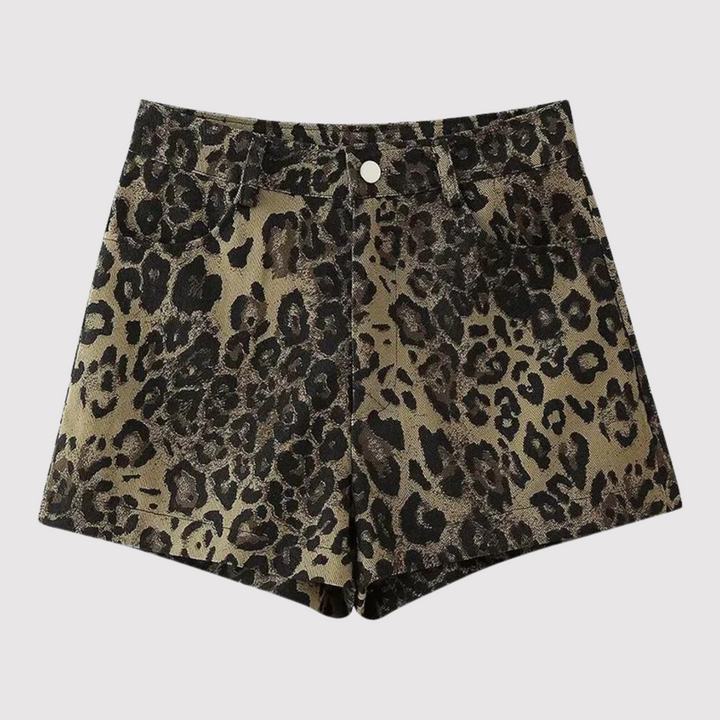 Izana | Women's Stretchy Leopard Print Shorts Leopard Print