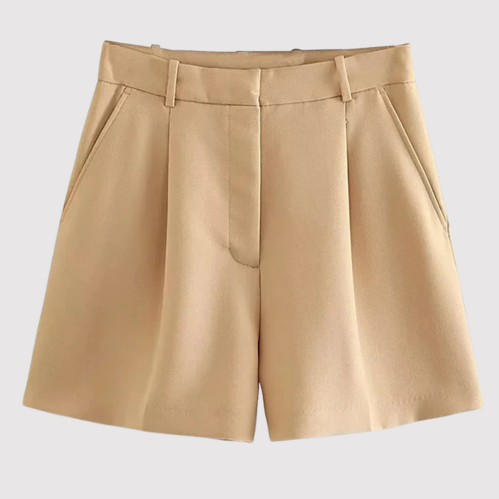 Shaj-ann | Stylish Women's High Waist Shorts Khaki
