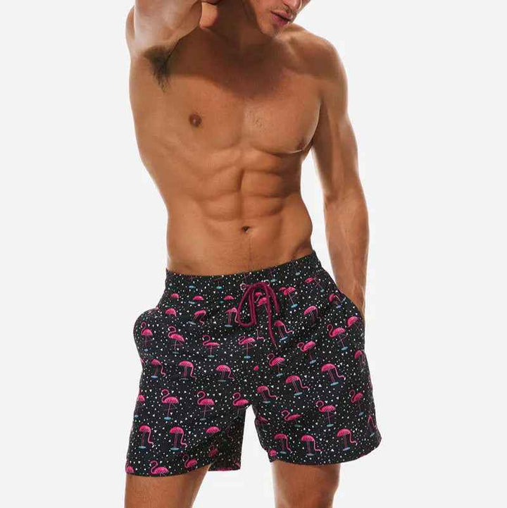 Men's Quick Dry Swimming Shorts - Everett Style Flamingo