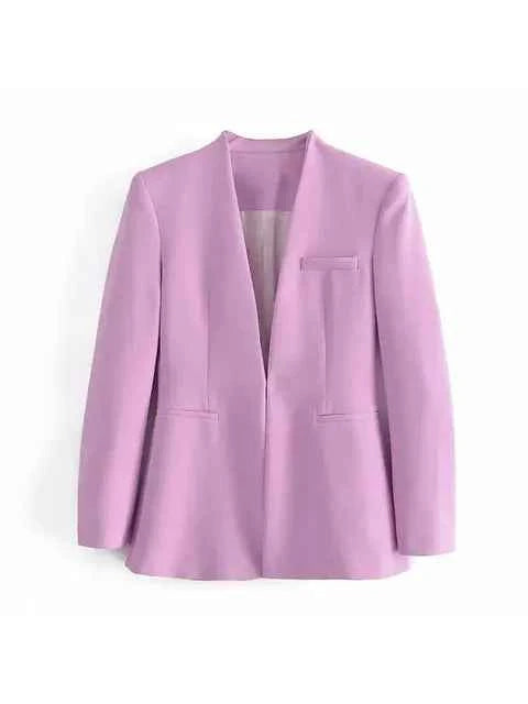 Women's Tailored Blazer and High Waist Trouser Suit Set