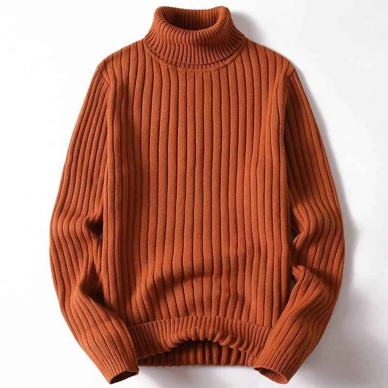 Men's Turtleneck Sweater - Cozy and Stylish Knitwear Brown