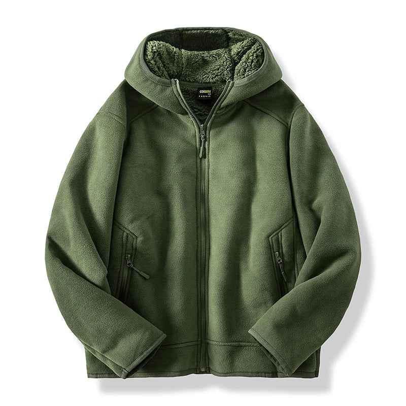 Men's Relaxed Fit Full Zip Hoodie Green
