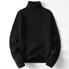 Men's Turtleneck Sweater - Cozy and Stylish Knitwear Black