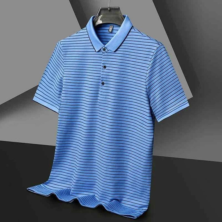 Men's Striped Polo Shirt - Holland Style Sky Blue