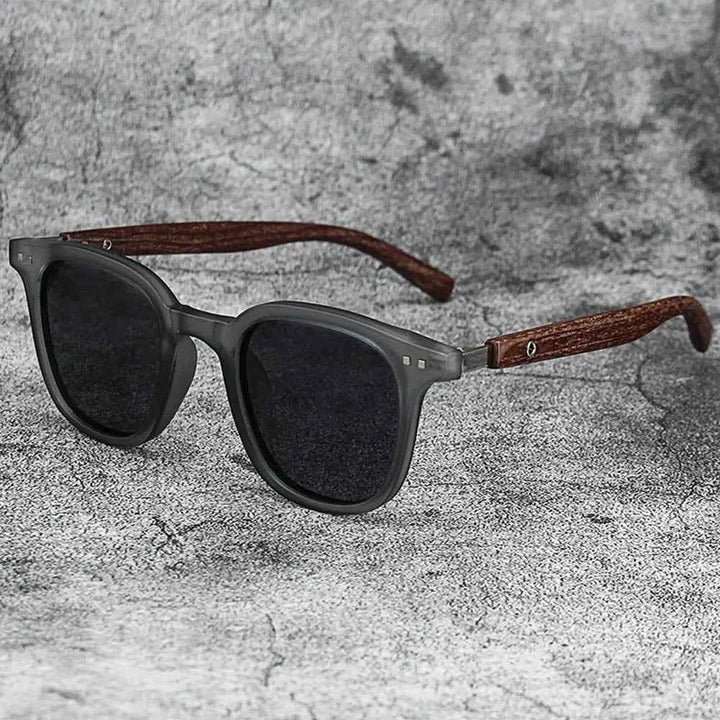 Wood Grain Style Eyeglasses Matte Gray