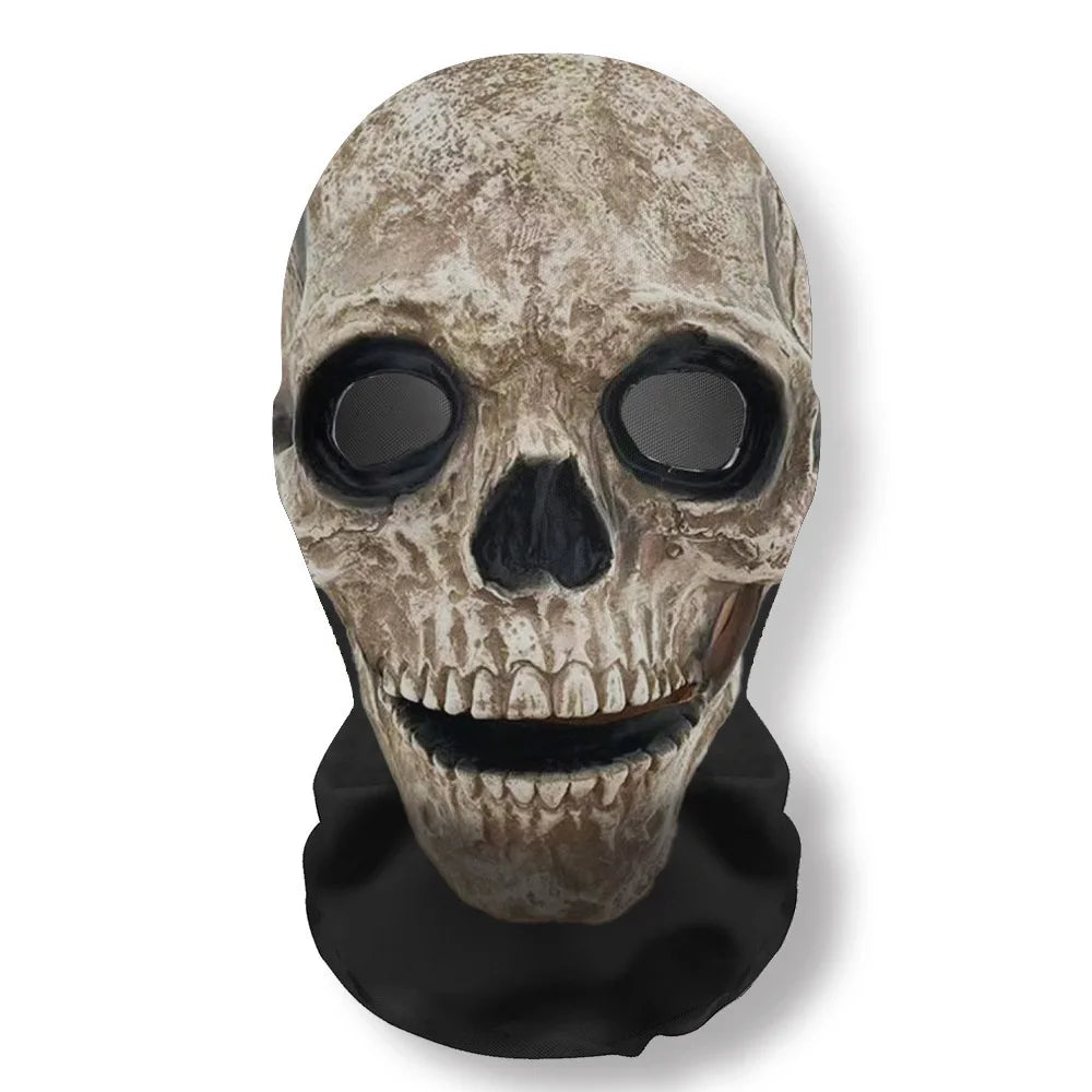 Halloween's 3D Ghost Face Mask, Stretch Mesh Full Skull Headgear A3