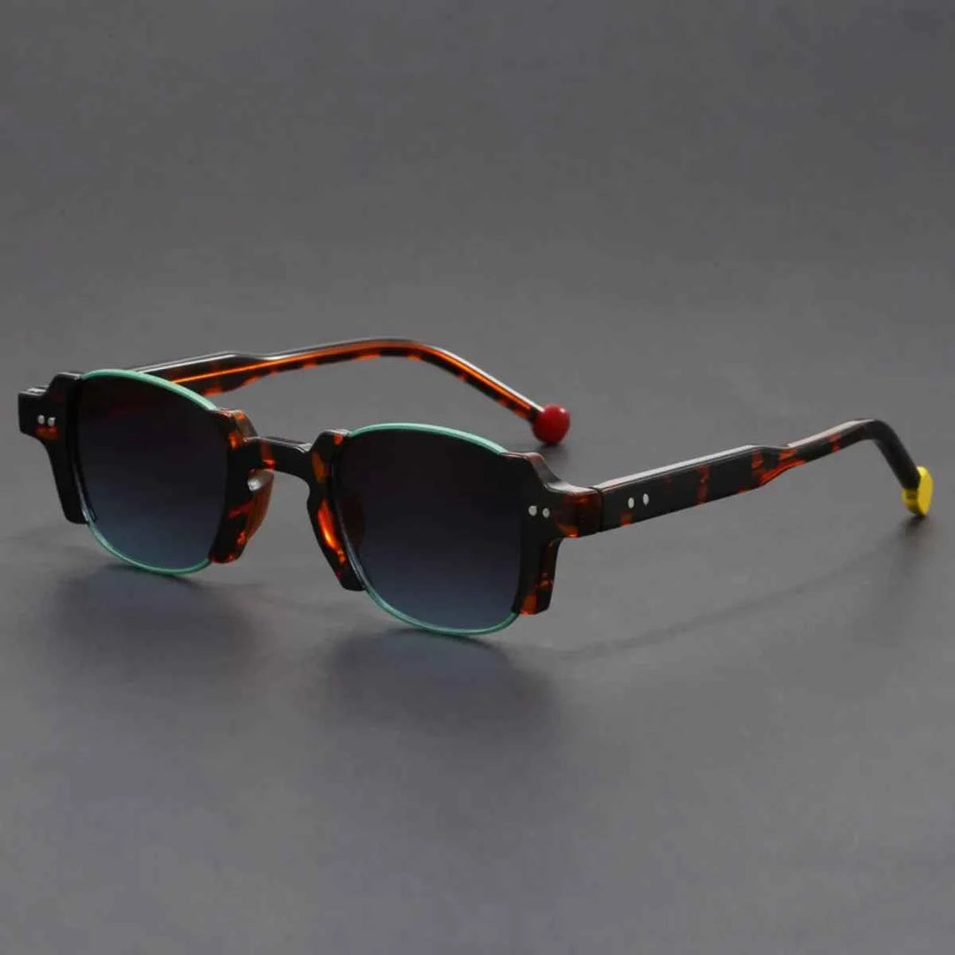 Vintage-Inspired Retro Sunglasses Leopard & Green