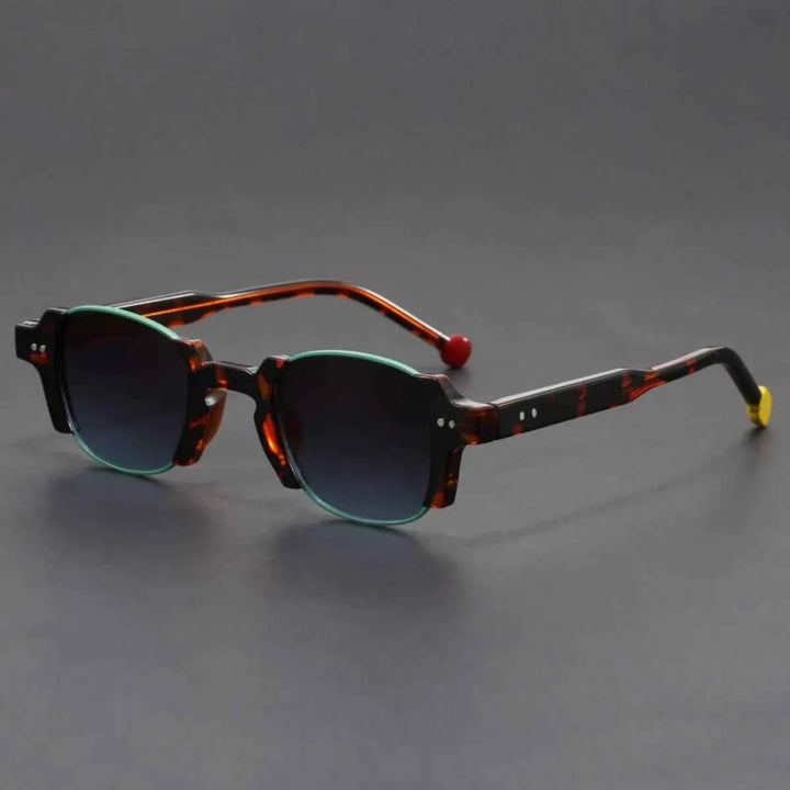 Vintage-Inspired Retro Sunglasses Leopard & Green