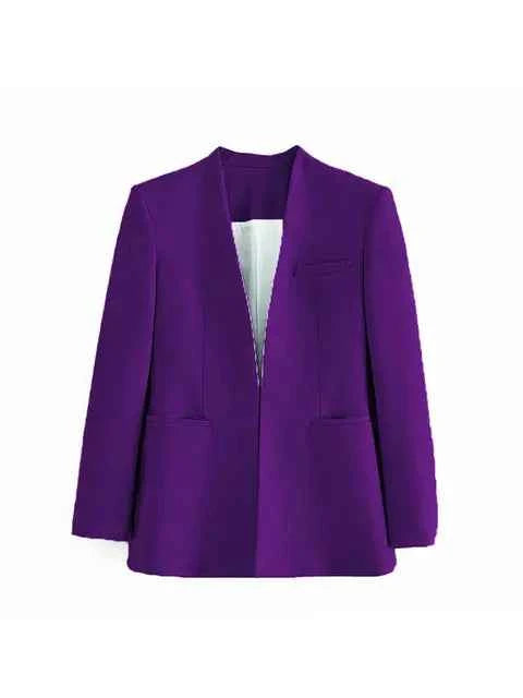 Women's Tailored Blazer and High Waist Trouser Suit Set