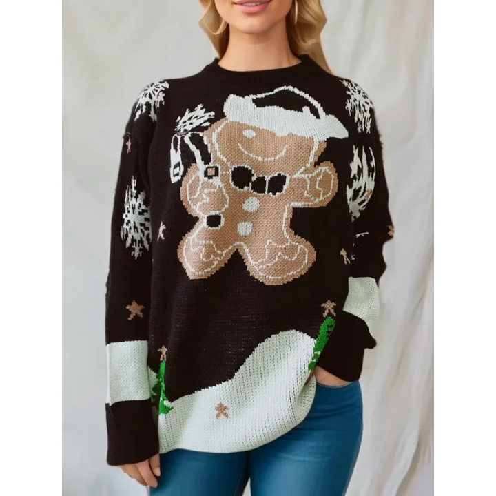 Women's Christmas Snowman Knitted Long Sleeve Jumper