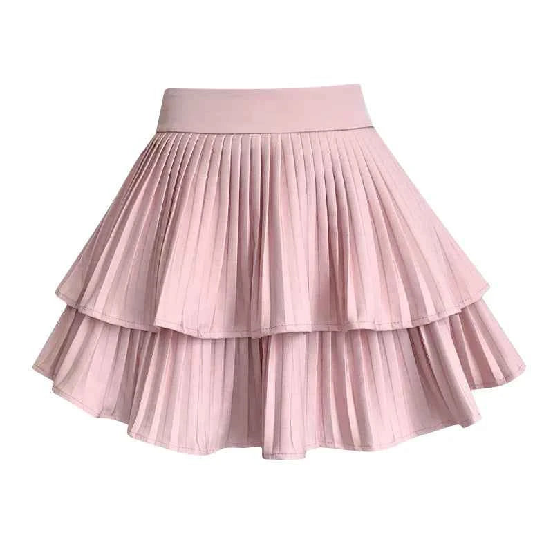 Women's Mini Skirt with Layered Pleats