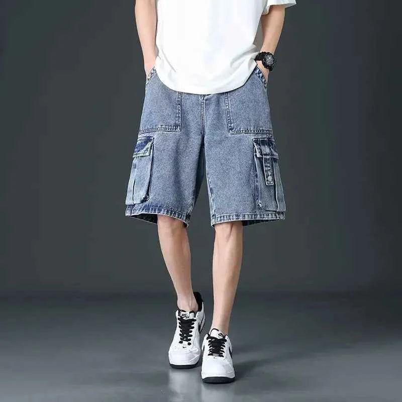 Men's Cargo Shorts - Brooks Street Style Classic Indigo Fade