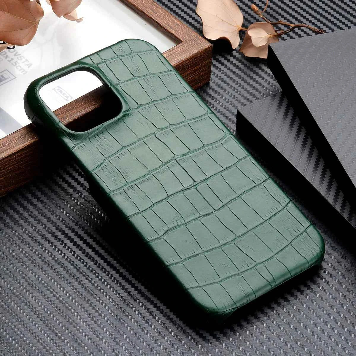 Premium Crocodile Texture Phone Case Green